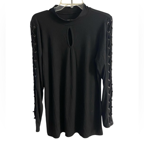 Torrid Super Soft Rib Knit Black Mock Neck Long Sleeve 2X - Picture 1 of 6